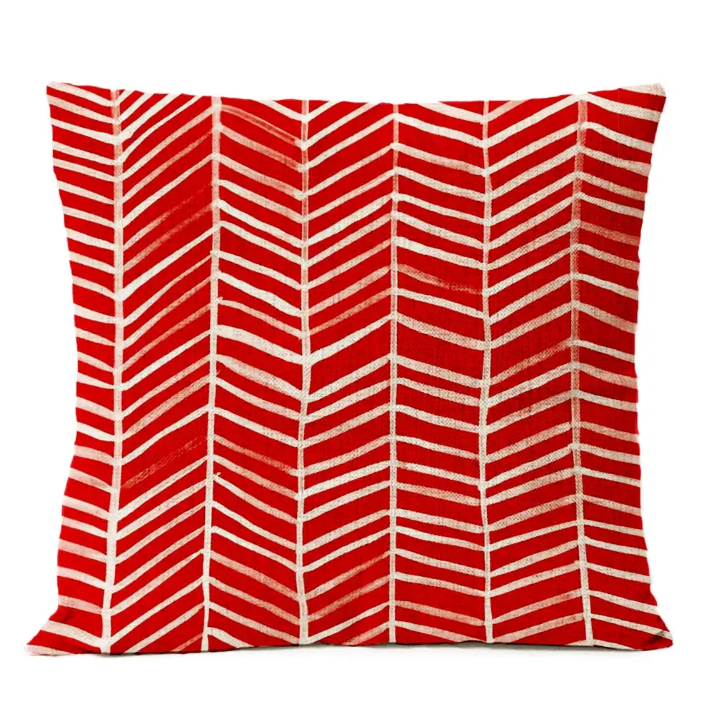 Скандинавские геометрические красные рождественские наволочки, полосатые наволочки для подушек, домашние декоративные льняные наволочки, наволочки для дивана - Цвет: E 45x45cm