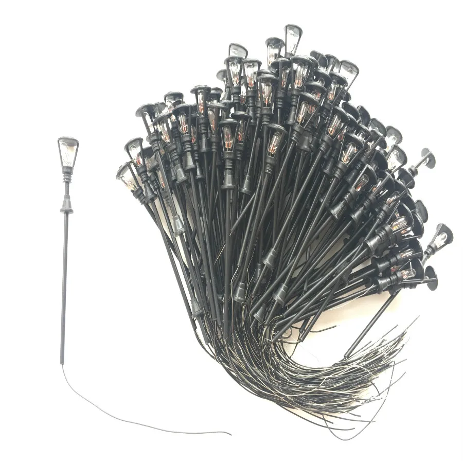 

50pcs Architectural Model Lamppost Street Lights HO Scale 1:75-200 Free Resistors Model Railway Layout Courtyard Lights