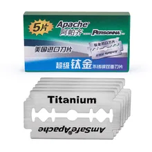 Apache Double Edge Safety Razor Blade Classic Safety Razor Blade Straight Razor Titanium Blade Made USA Blade, 10 Pcs bared blade