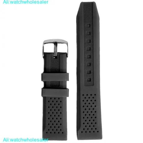 22mm Black Color Silicone Jelly Rubber Men Lady Watch Band Straps WB1051A22JB