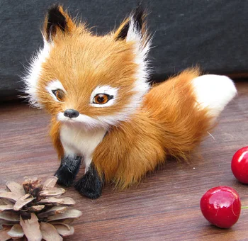 

Simulation fox polyethylene&furs fox model funny gift about 12.5cmx6cmx8.5cm