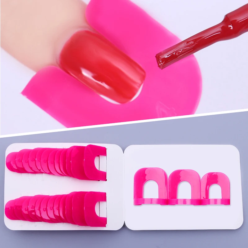 Special Price for  26pcs/set Creative Spill-Resistant Manicure Finger Cover Nail Polish Molds Shield # 25683