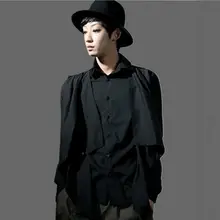 Корейской версии мужской моды случайные личности Рубашки сценическая одежда/S-2XL