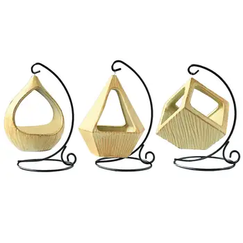 

Creative European Iron Stand Shelf Flower Basket Geometric Succulent Plants Pot Desktop Hook Flower Pot Home Decor