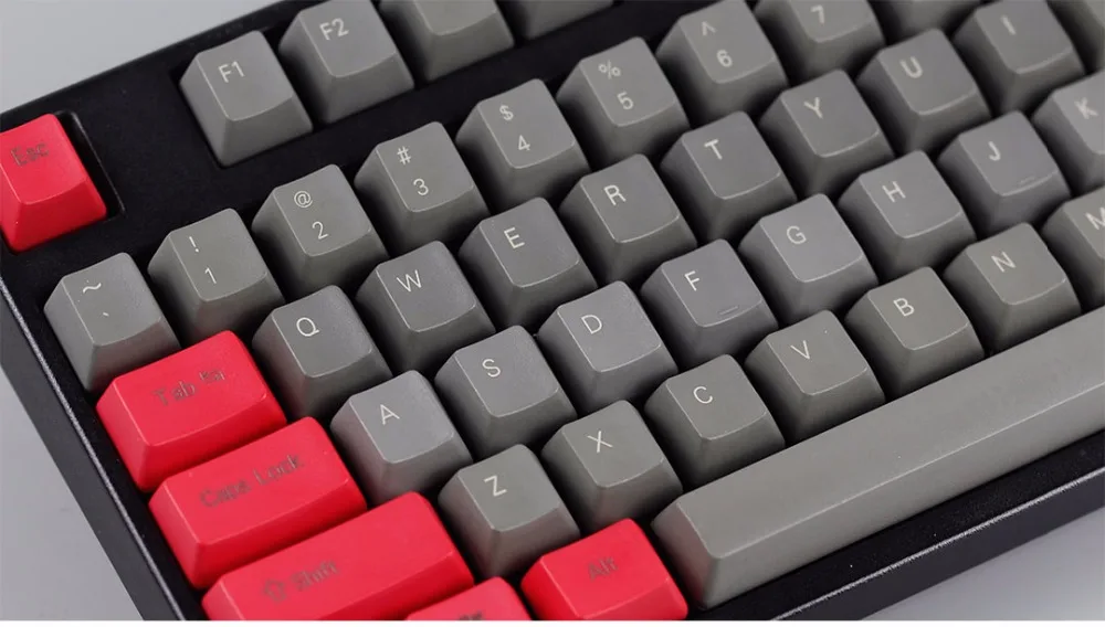 Топ Печатный keycap pbt Материал для механической клавиатуры 104 клавиш красный серый keycaps