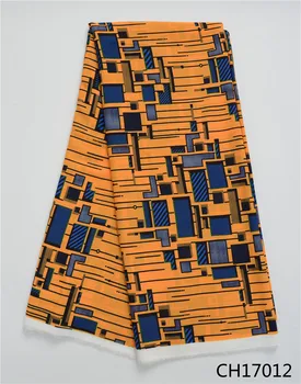 

2017 latest Chiffon materia African real wax Nigeria design fabric Breathable Digital printed Chiffon fabrics for dress CH17012