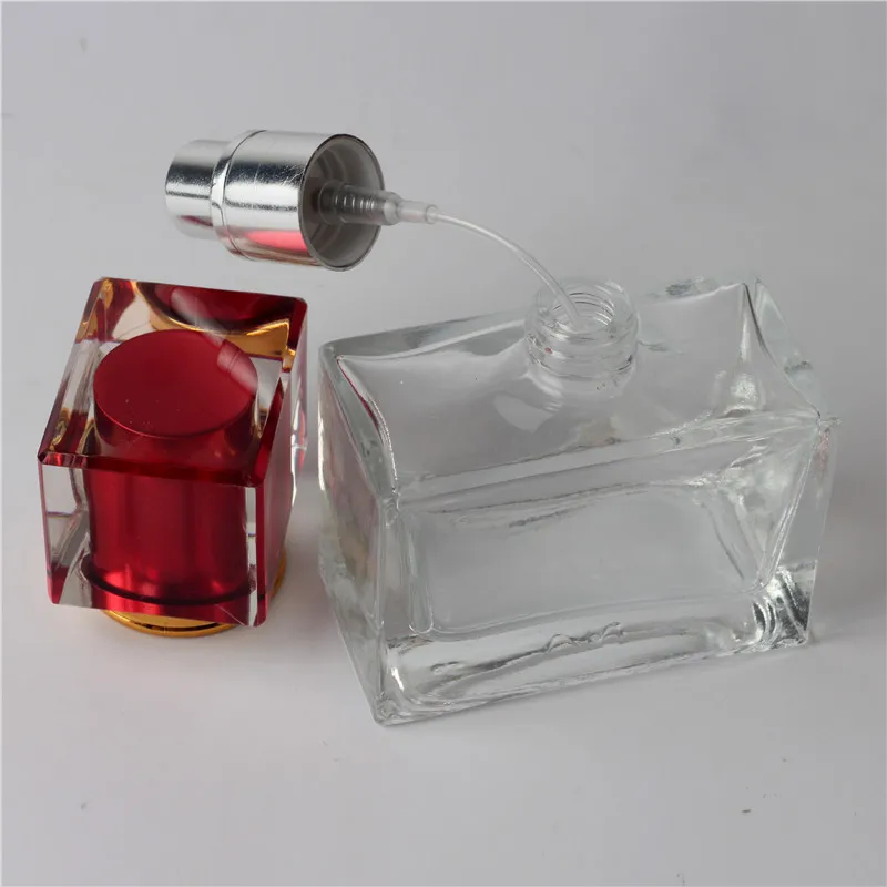 Абсолютно 5 шт./партия 30 мл; квадратная форма стеклянная бутылка для духов в многоразового использования, стеклянные парфюмерный флакон с распылителем тумана кометический пакет