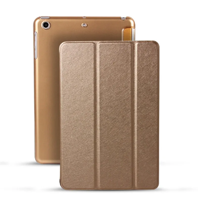 

For Ipad Pro 9.7 Case Tri Fold Case Flip Cover Ultra Thin Silk Texture Sleep /Wake For Apple Ipad 9.7 Inch Cover