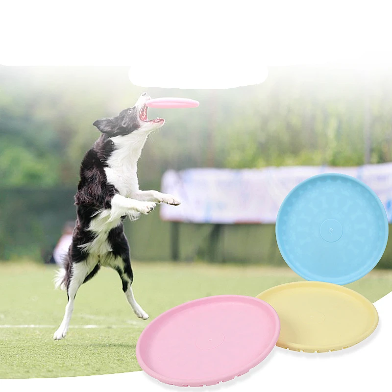 جديد صديقة للبيئة كبيرة دمية على شكل كلب ترينينج جرو لعبة المطاط إحضار القرص الطائر Frisby مستلزمات الحيوانات الأليفة التفاعلية لعب