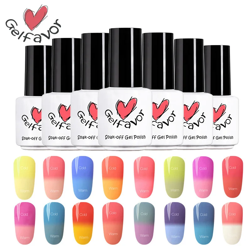 Gelfavor 7 мл Лак для ногтей великолепные Цвет гель лак Vernis полу постоянный Top Coat