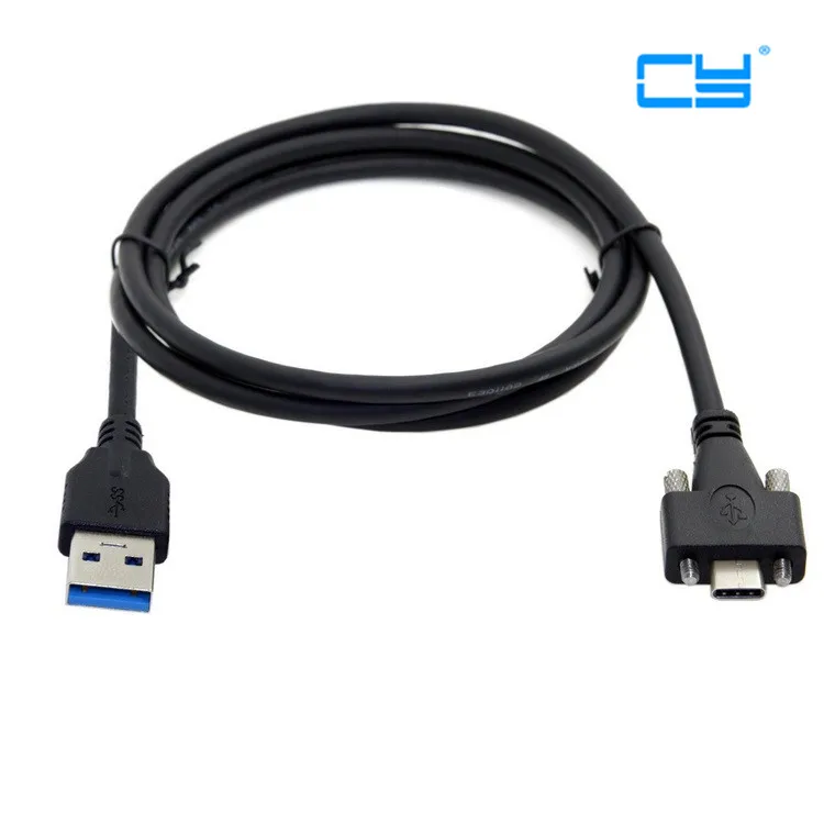 5Gbps USB 3.0 To USB 3.1 Type C Cable With Screws Locking Connector 1