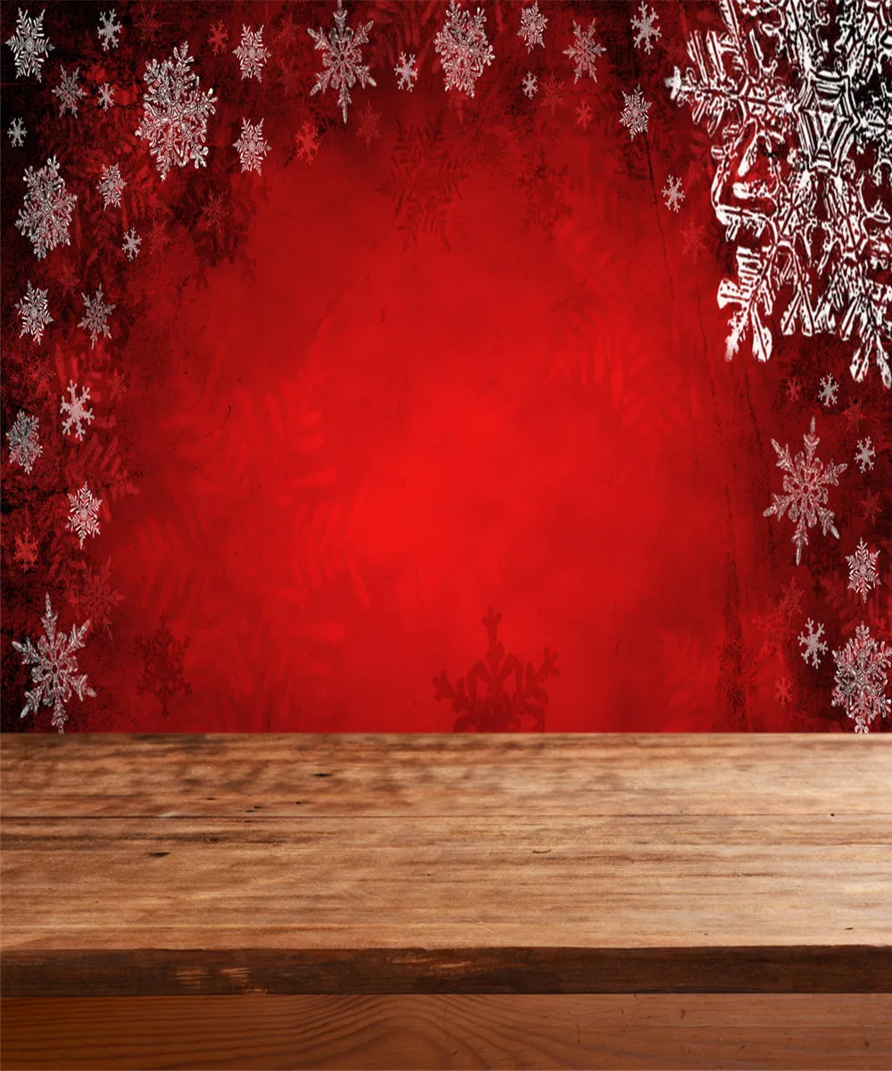 Kate Toile Photographie Ретро деревянный пол фотостудии красный фон Замороженные Снежинка для детский наряд для фотосессии фон