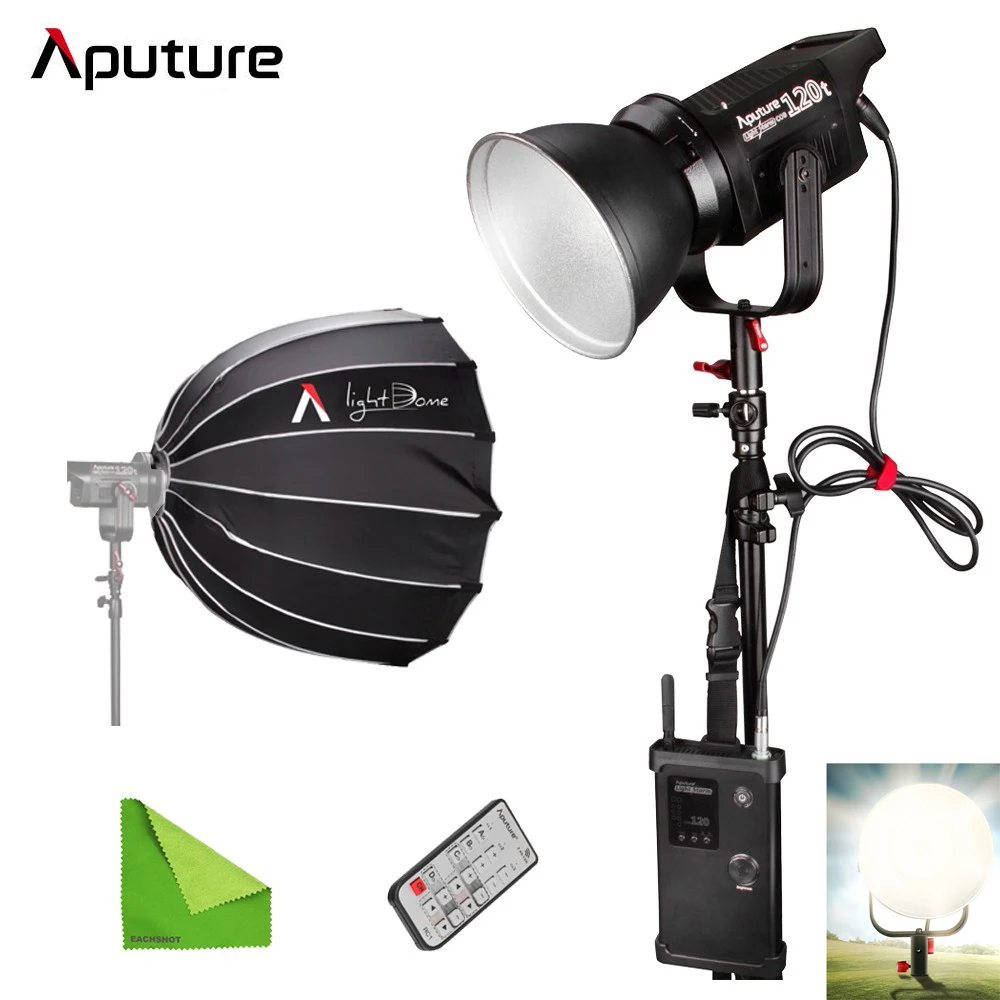 Aputure LS C120t +Light Dome Kit Studio Continuous lighting LED Panel light Photo TLCI/CRI 97 with Wireless Remote V-mount Plate