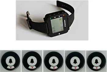 

Free shipping!!Wireless waiter call system, 2 keys service button, Pocsag watch pager, patient call bell, restaurant /nurse call