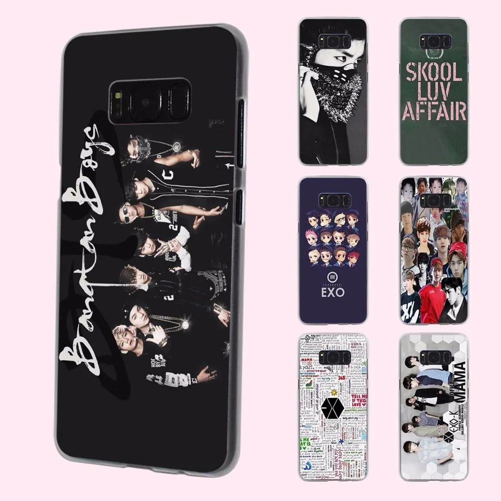 Exo Kpop band BTS boys design transparent phone shell Case