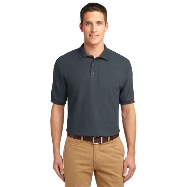 Port Authority K500 Mens Silk Touch Polo T-Shirt Steel Grey - 6XL