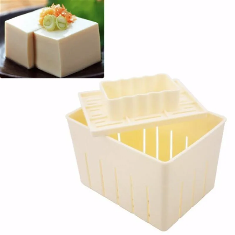 OLOEY DIY Plastic Tofu Press Mould Homemade Tofu Mold Soybean Curd Tofu Making Mold with Cheese Cloth Kitchen Cooking Tool Set