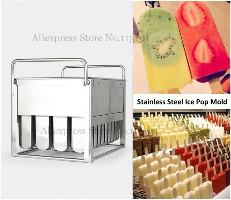 

40pcs/Batch Popsicle Mould Fantistic Ice Pop Moulds Ice-lolly Mold Stainless Steel Ice Cream Mold Tool with Stick Holder