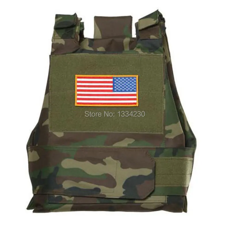 Nuevo estilo táctico Airsoft Paintball cuerpo chaleco armadura Woodland Camo-US028