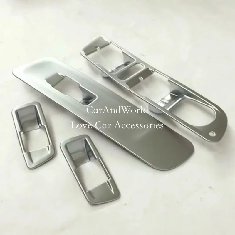 

For VW Volkswagen Tiguan 2012-2015 Interior Door Armrest Trim Window Lifter Switch Button Cover ABS Chrome Car-Styling Accessory