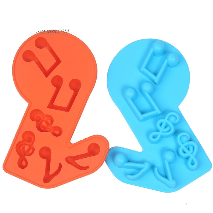 

Music Notes Shape 3D Silicone Cake Molds DIY Kitchen Ice Cube Tray Chocolate Soap Molds Baking Tools Random Color E037