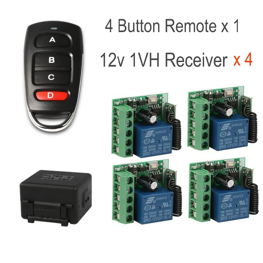 

QIACHIP Remote Control Transmitter & 433Mhz Wireless Remote Control Switches RF Relay Receiver 1-Ch Output With Learning Button
