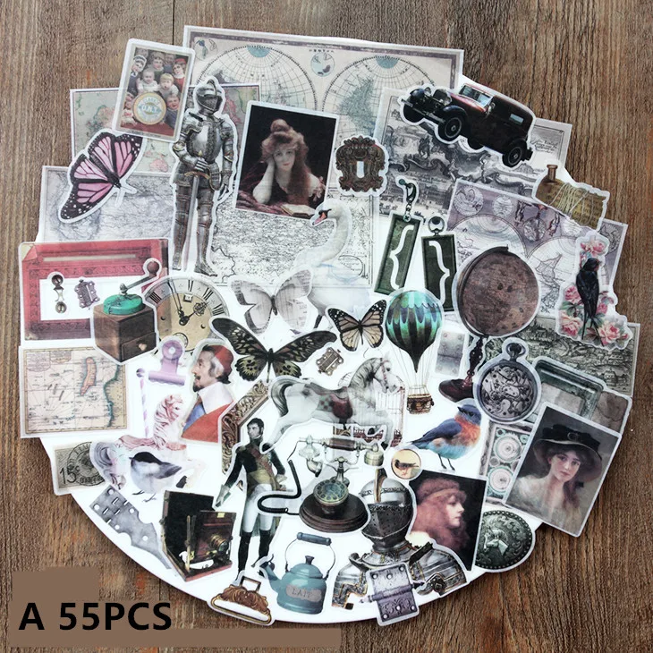 

Tim Holtz style paper retro style medieval/ Stickers Scrapbooking/ Card Making / Diary Works DIY / Handbook Stickers C026