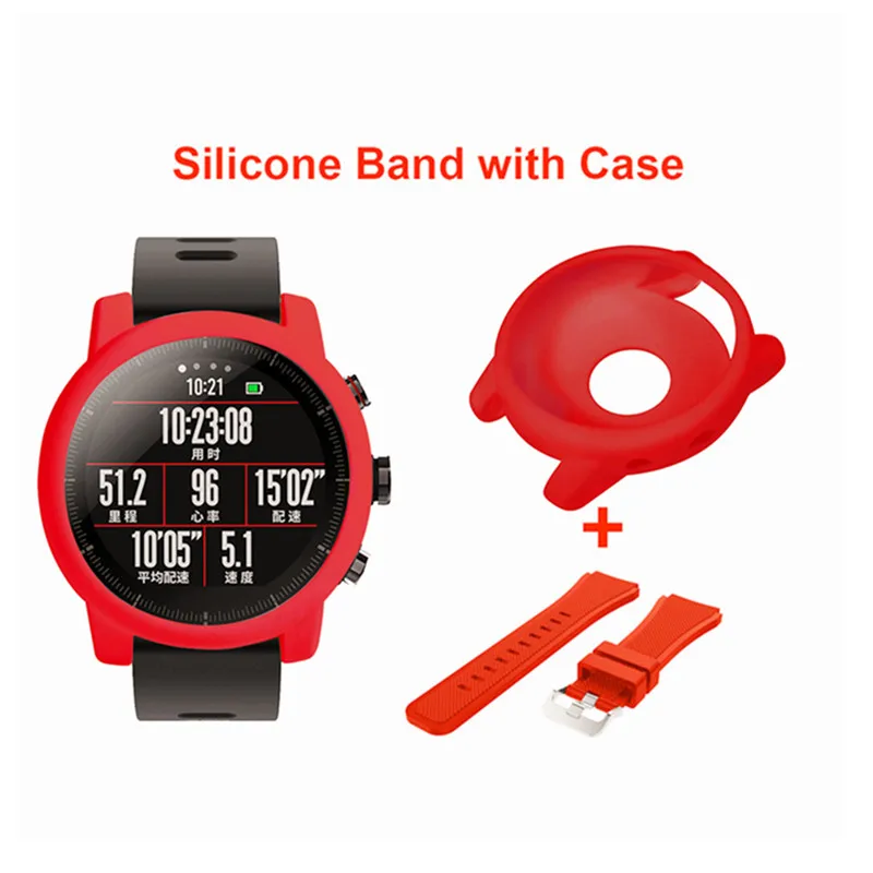 Силиконовый ремешок для часов с тонкой рамкой Xiaomi Huami Amazfit Stratos 2/Stratos 2 S сменный