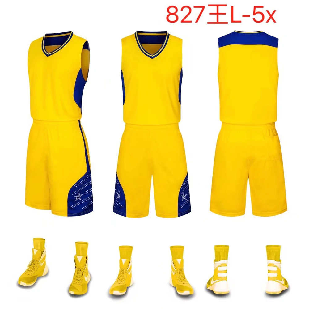 

Custom Print Men Basketball Jerseys Suit for Boys College Basketball Uniform 2019 Sport Kit Shirts Shorts Set