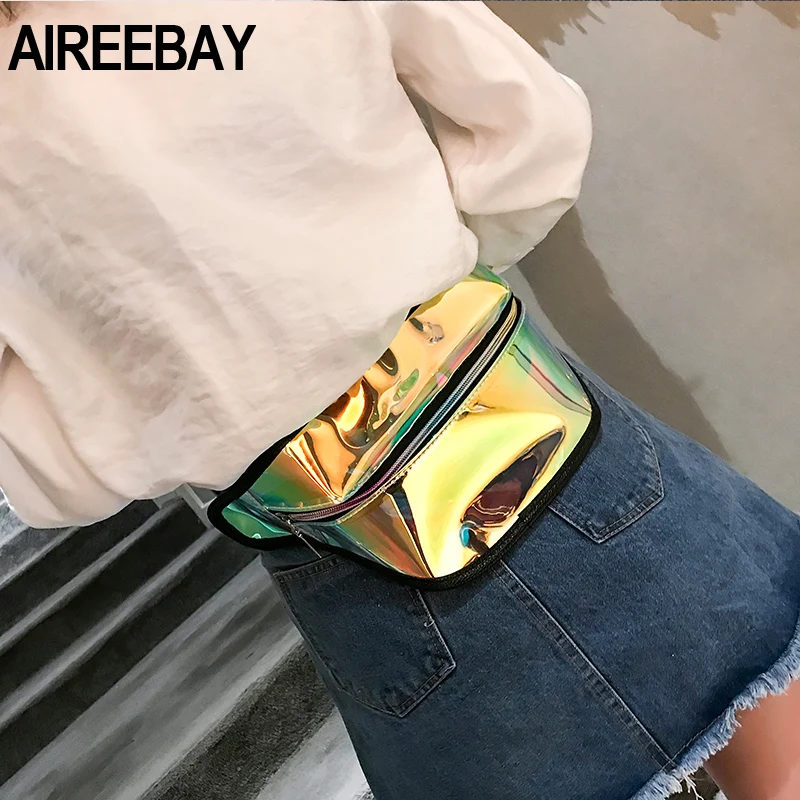 AIREEBAY прозрачная поясная сумка женская голограммные нагрудные сумки большие