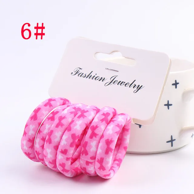 6PCS/Sett Cute Girls Elastic Hair Bands Scrunchies Ponytail Holder Rubber Bands Hair Ties Sweet Kids Hair Rope Hair Accessories style 6