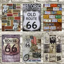 USA Road Route 66 вывески Бар Паб до ретро-наклейки железная металлическая пластина плакат живопись винтажная жестяная вывеска жестяная стена Гараж Декор H5
