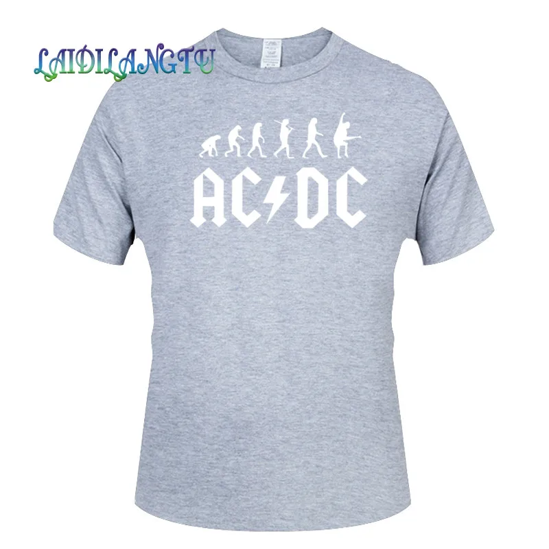 Новинка 2018New Camisetas AC/DC band rock Футболка мужская acdc футболки с рисунками Повседневная футболка с круглым вырезом в стиле хип-хоп короткий рукав хлопковый топ - Цвет: gray