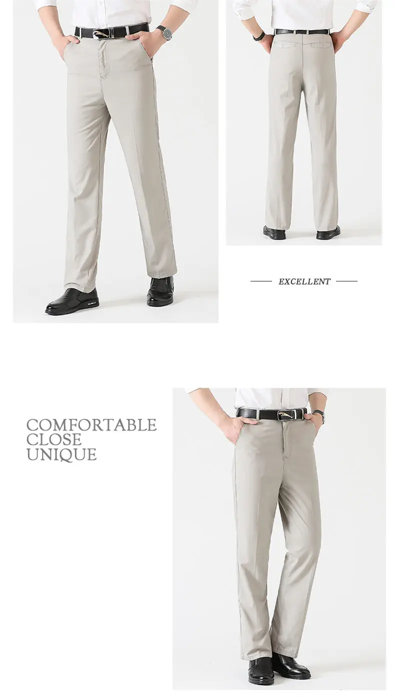 MuLS Casual Pants Men Cotton Straight Cargo Man Pant Spring Summer Autumn Formal Male Work Trousers MidWaist Full Length Size 40 09