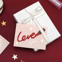 1 упаковка кавайные Открытки Розовое милое сердце, любовь, подарки, конверт для поздравительной открытки, праздничная печать, открытка ручной работы