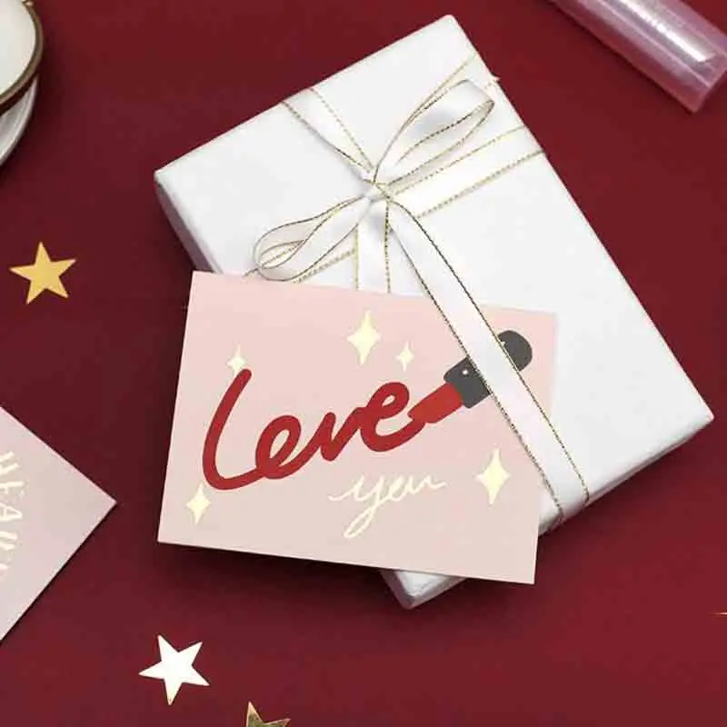

1 Pack Kawaii Postcards Pink Sweet Heart Love Gifts Greeting Card Envelope Festival Print Handmade Greet Card Stationery
