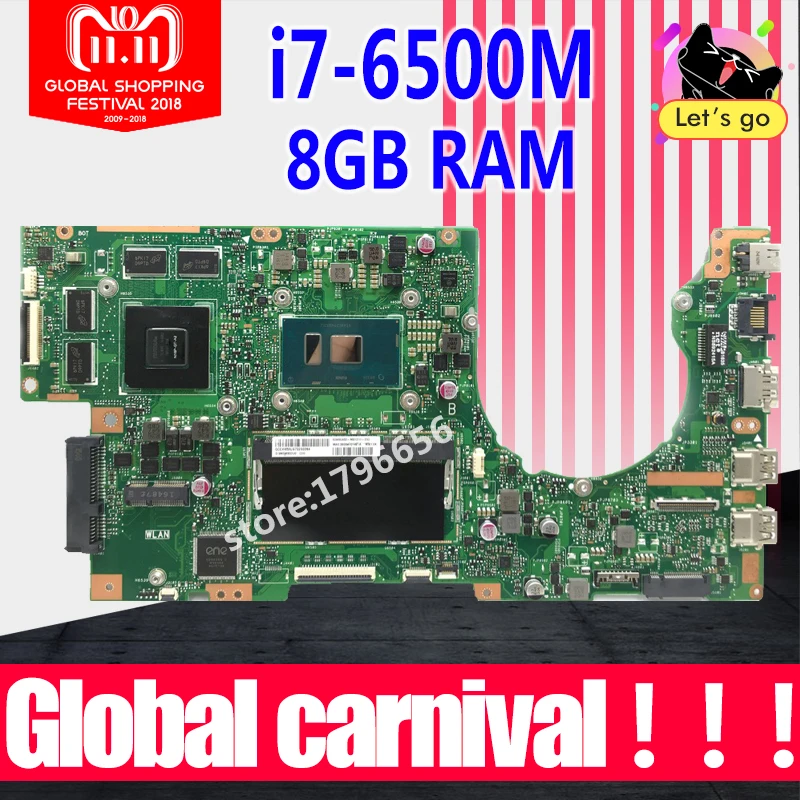 K501UX rev2.0 I7-6500 8GB RAM high configuration For ASUS K501UB K501U A501U V505U laptop motherboard K501UX motherboard K501UX rev2.0 I7-6500 8GB RAM high configuration For ASUS K501UB K501U A501U V505U laptop motherboard K501UX motherboard