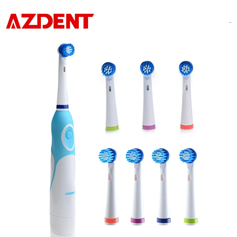 Azdent 8 Heads Electric Toothbrush Rotating Type Brush Battery Operated Teethbrush Hot Sell Teeth Whitening For Adults huismerk kopen in de aanbieding Azdent 8 Heads Electric Toothbrush Rotating Type Brush Battery Operated Teethbrush Hot Sell Teeth Whitening For Adults huismerk kopen in de aanbieding