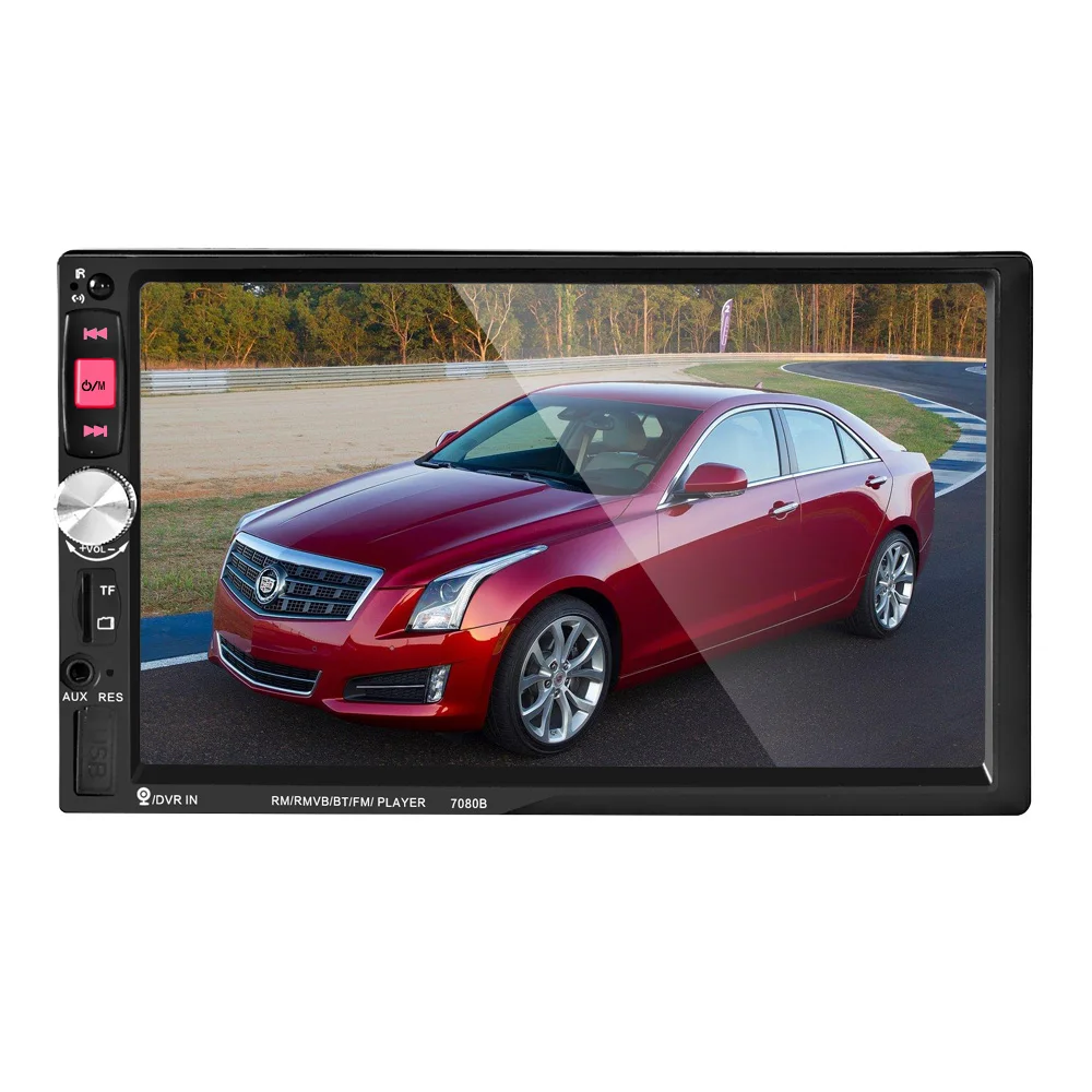 

High Quality 7080B Auto Car Double Din Car DVD Player 7 Inch Touch Screen Media Radio Bluetooth Player Rear View Camera Input