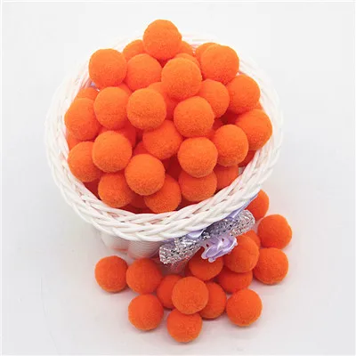 10/15/20/25 мм Мини пышная Нижняя Pom Poms помпонами ручной работы для детей игрушки свадебный Декор Сделай Сам швейного Ремесла поставок 100 шт - Цвет: 40 orange