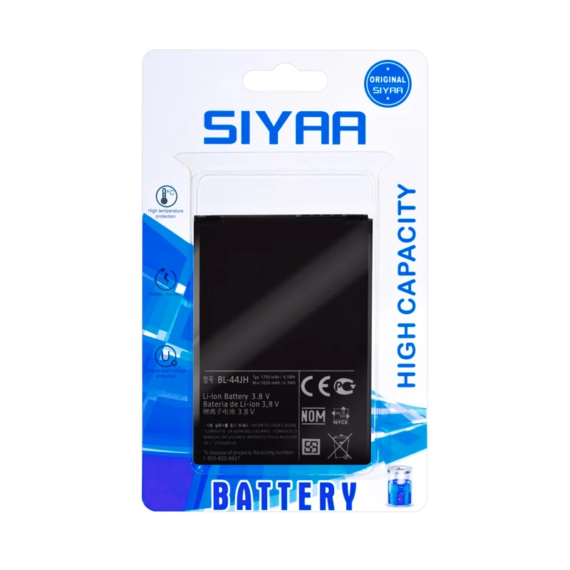 SIYAA телефон Батарея BL-44JH для LG Optimus P705 L4 E440 E460 P700 LS860 MS770 LG730 US730 запасной литий-ионный аккумулятор