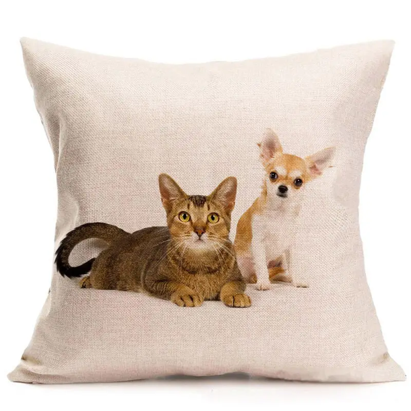 Cute Cat Pillow Case Animal Black Cat Cushion Cover Pet Pillow Covers for Home Car Decorations Pillowcase