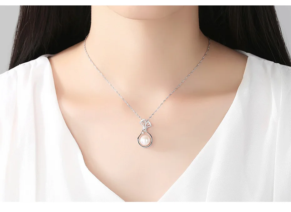 Настоящее Серебро s925, натуральный пресноводный барочный жемчуг, ожерелье, простая цепочка, плавающее жемчужное ожерелье, очаровательное свадебное Колье