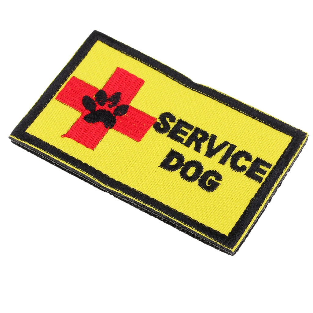 Rectangle Embroidered SERVICE DOG Patch Applique Armband Sew-on Clothes Bags