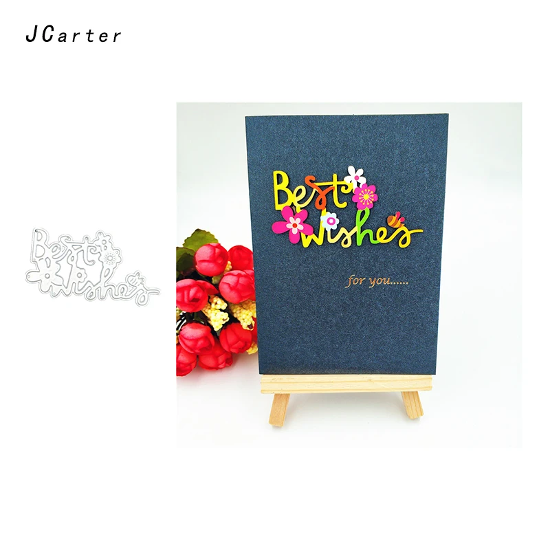 

JC New Arrival Best Wishes Letters Metal Cutting Dies for Scrapbooking DIY Embossing Folder Cards Handmade Album Stencil Crafts