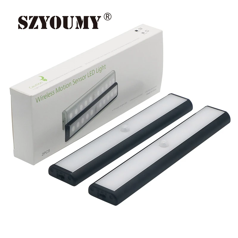 SZYOUMY 10Pcs LED Night Light 10 USB Rechargeable Motion Sensor Cabinet Closet Kitchen Lamp | Освещение