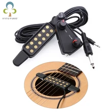 12-otworowa gitara akustyczna dźwięk hole Pickup przetwornik magnetyczny z regulatorem głośności kabel Audio akcesoria gitarowe GYH