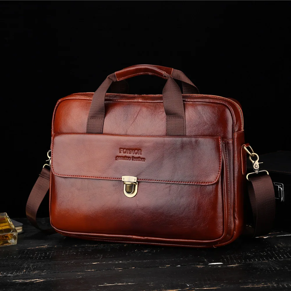 100% коровья натуральная кожа деловой мужской портфель новый роскошный мужской сумка из натуральной кожи сумка-тоут Компьютерная сумка