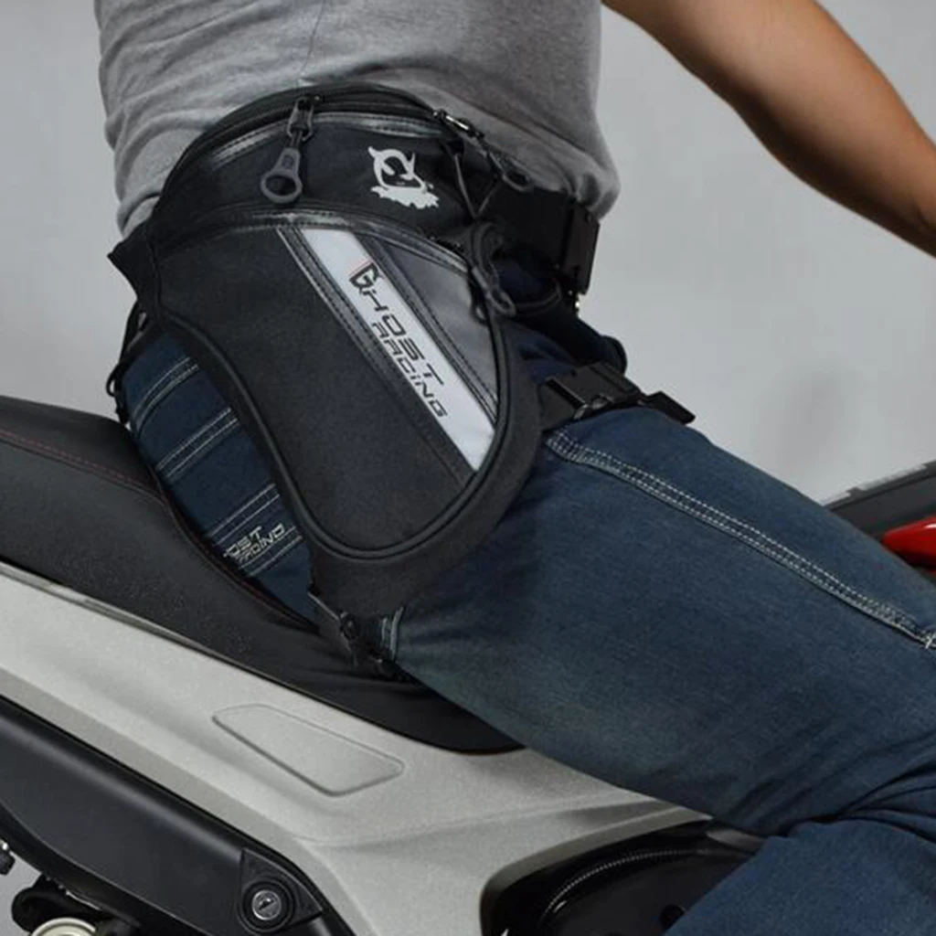 Men Oxford Riding Racing Motorbike Fanny Pack Waist Thigh Waterproof Leg Bag High-Density Adjustable Strap Increase Stability