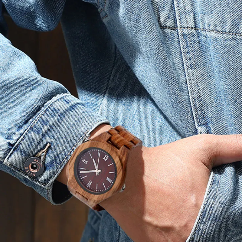 Мужские деревянные часы мужские relogio masculino de luxo montre homme Роскошные наручные
